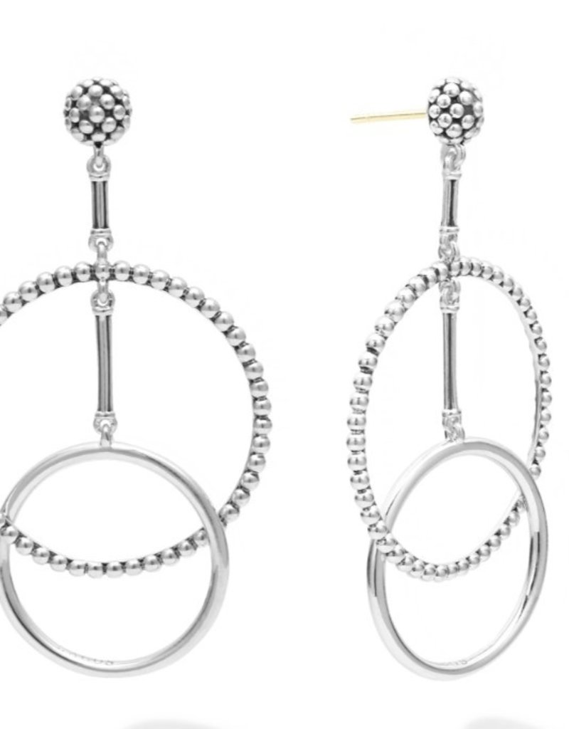Signature Caviar Double Circle Drop Earrings - j.hoffman's