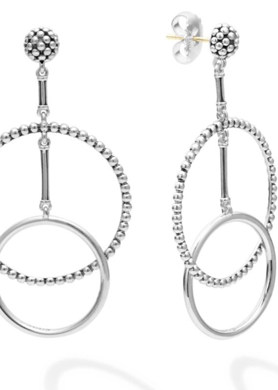 LAGOS Signature Caviar Double Circle Drop Earrings