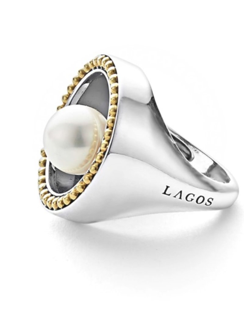 LAGOS Luna Pearl Circle Pearl Statement Ring
