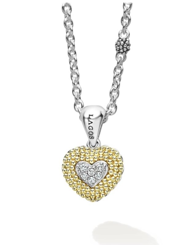 LAGOS Caviar Lux Diamond Heart Necklace