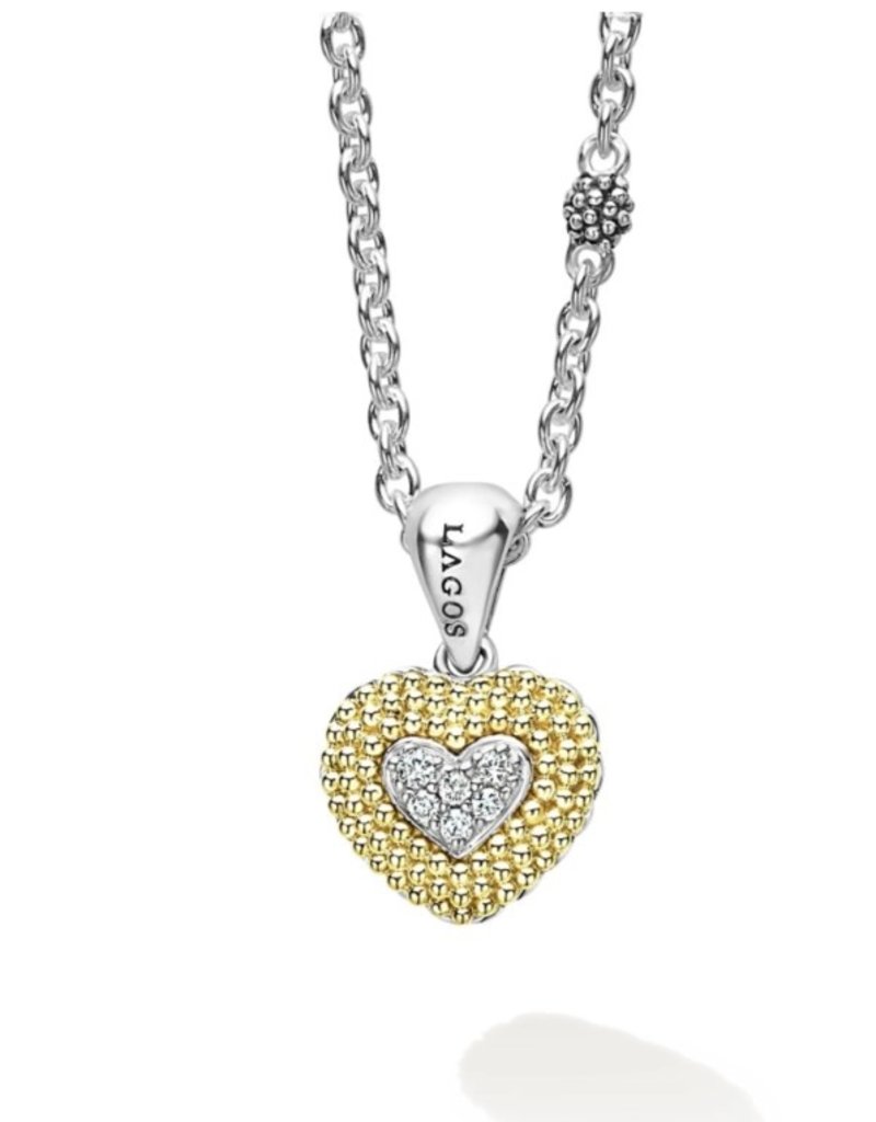 LAGOS Caviar Lux Diamond Heart Necklace