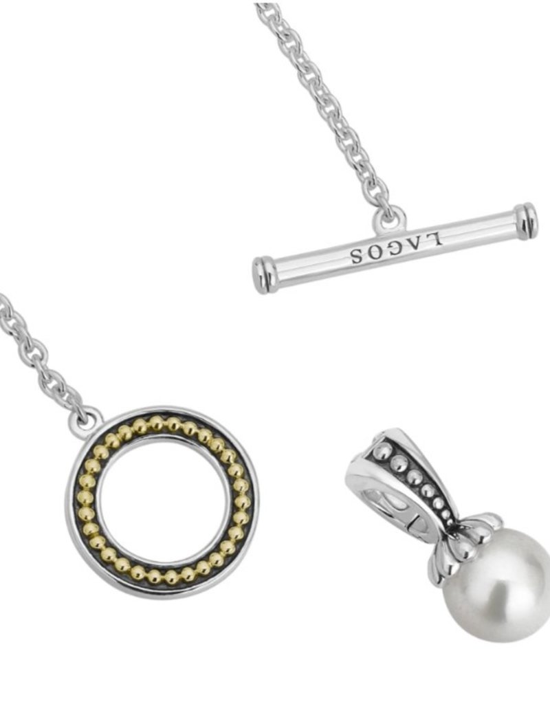 LAGOS Luna Pearl Toggle Pendant Necklace