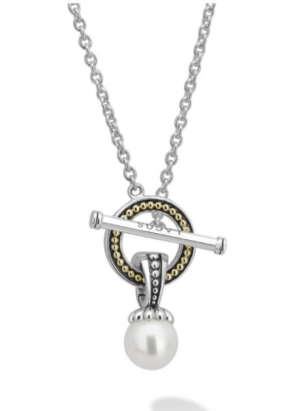 LAGOS Luna Pearl Toggle Pendant Necklace