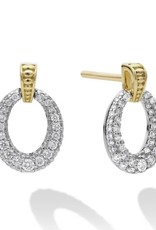 LAGOS Caviar Lux 18K Gold Oval Drop Diamond Earring