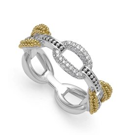 LAGOS Caviar Lux Small 18K Gold Eternity Diamond Ring