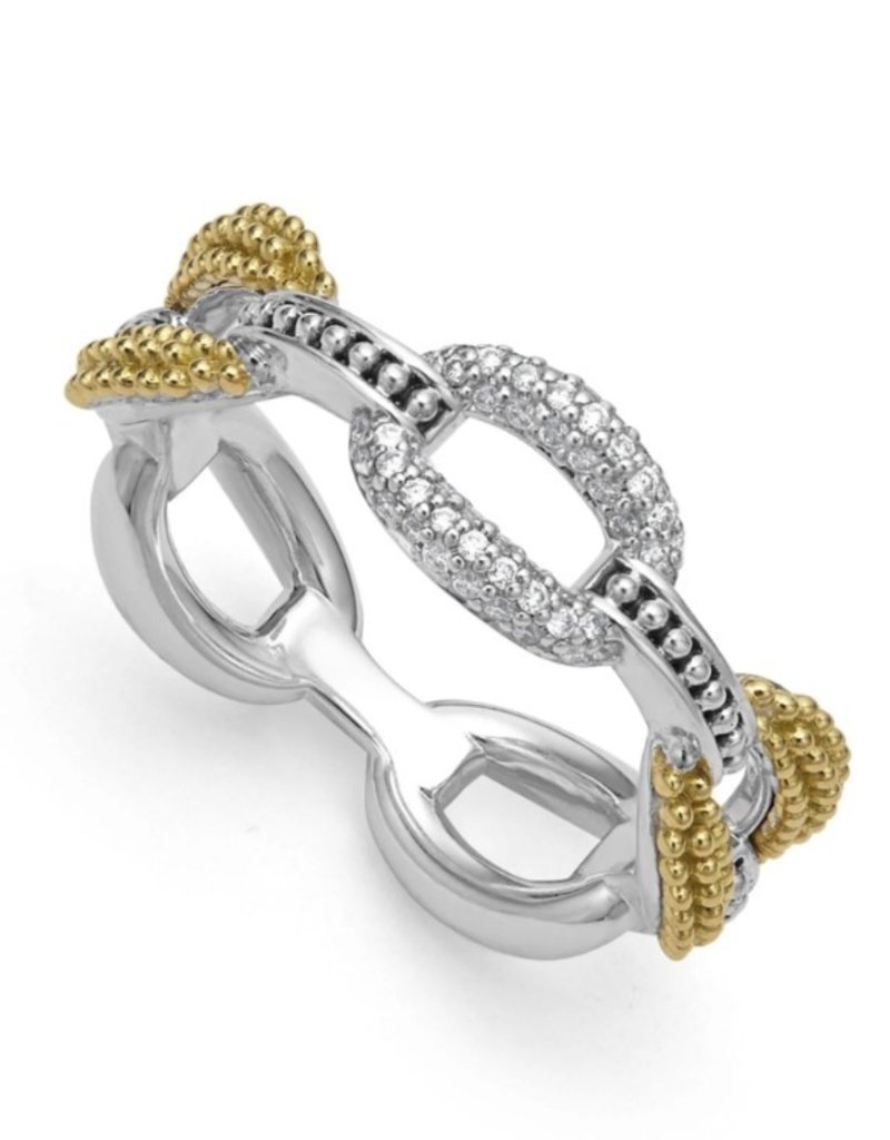 LAGOS Caviar Lux Small 18K Gold Eternity Diamond Ring