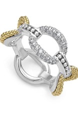LAGOS Caviar Lux Large 18K Gold Eternity Diamond Ring