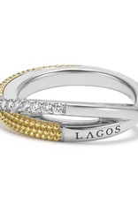 LAGOS Caviar Lux Two Tone X Diamond Ring