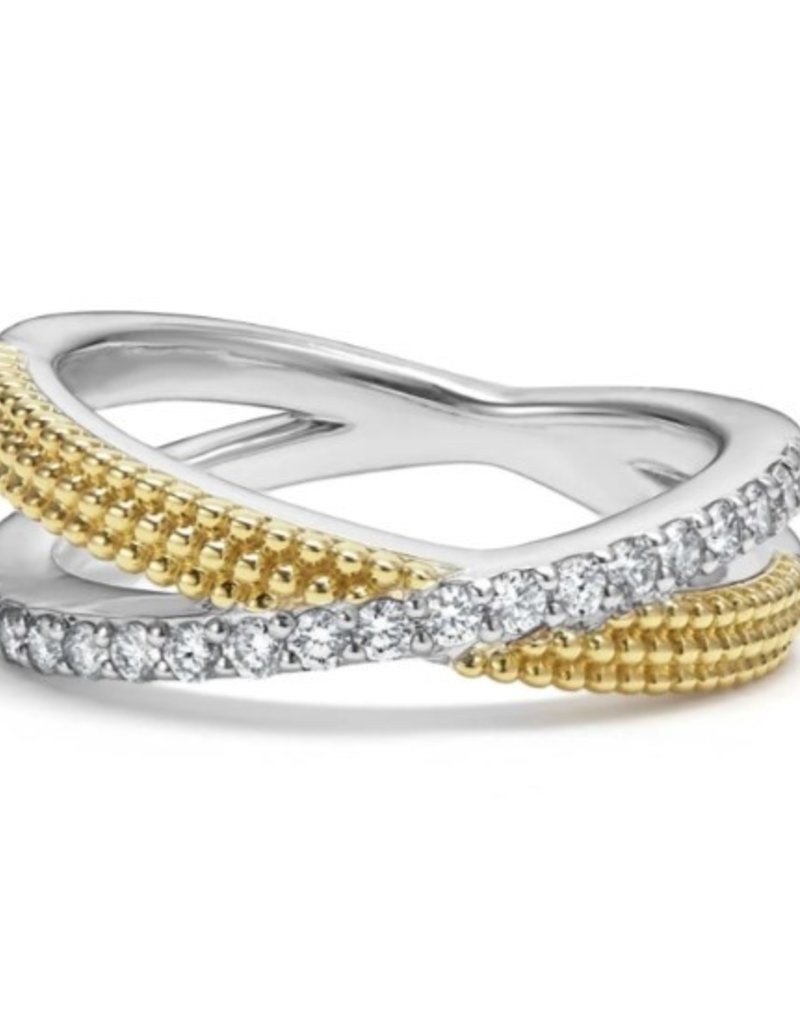 LAGOS Caviar Lux Two Tone X Diamond Ring