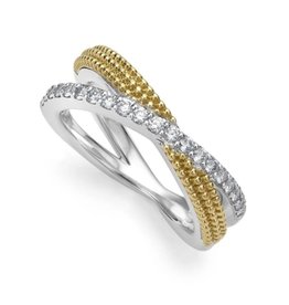 LAGOS Caviar Lux Two Tone X Diamond Ring