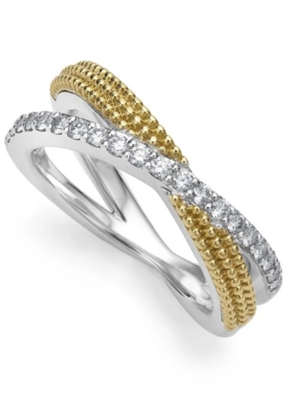 LAGOS Caviar Lux Two Tone X Diamond Ring