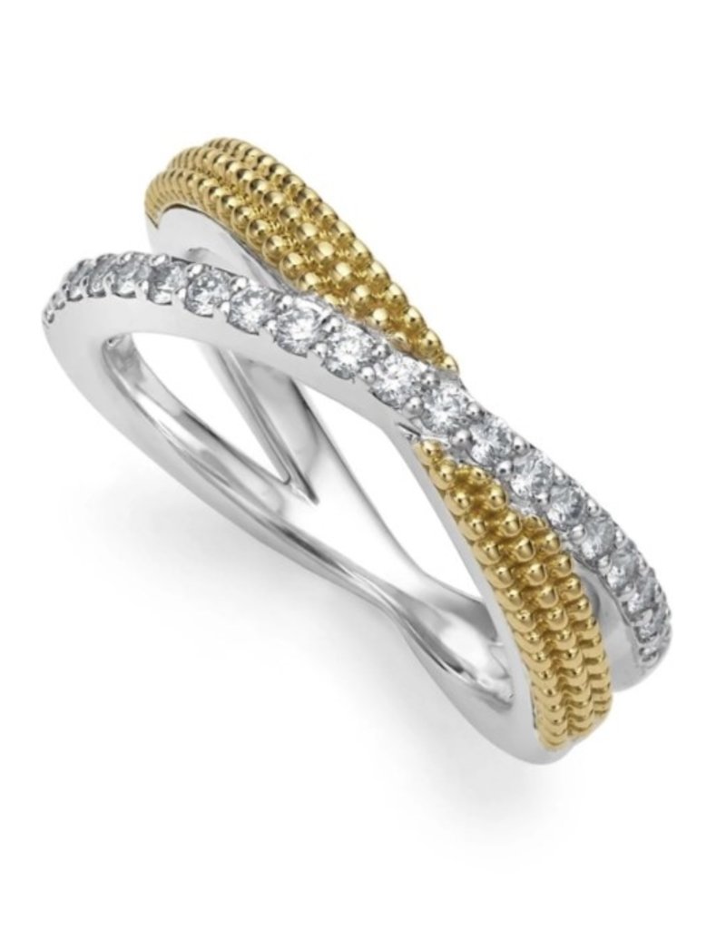 LAGOS Caviar Lux Two Tone X Diamond Ring