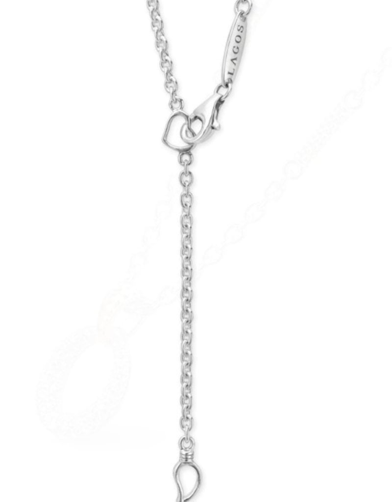 LAGOS Caviar Lux Two Tone Oval Diamond Pendant Necklace