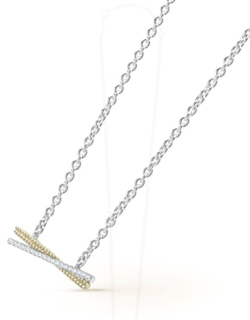 LAGOS Caviar Lux Two Tone X Diamond Necklace