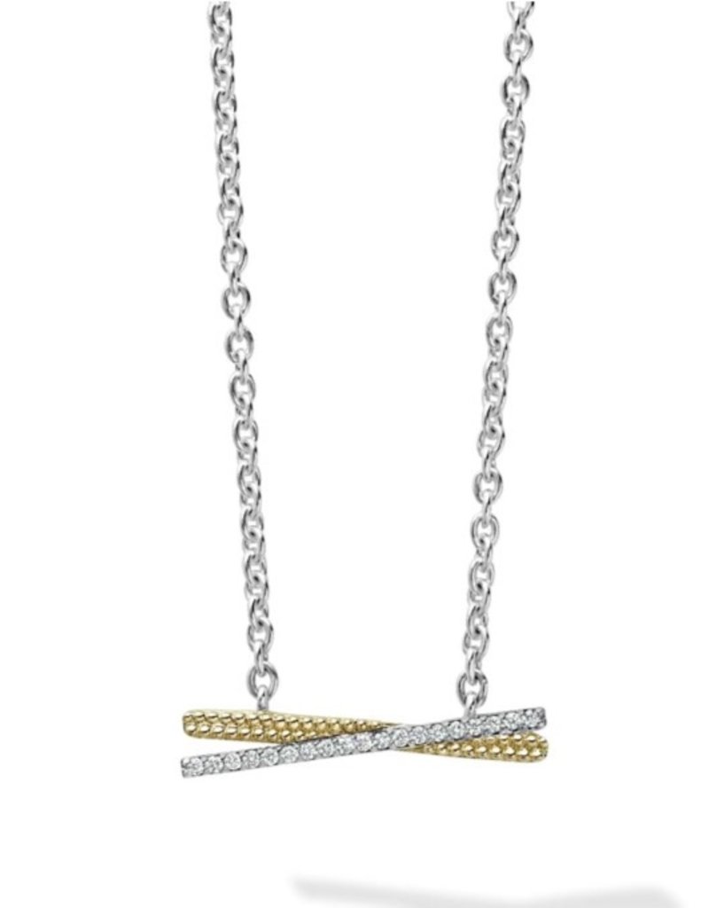 LAGOS Caviar Lux Two Tone X Diamond Necklace