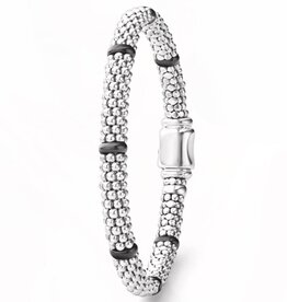 LAGOS Signature Caviar Black Ceramic 7 Station 6mm Bracelet