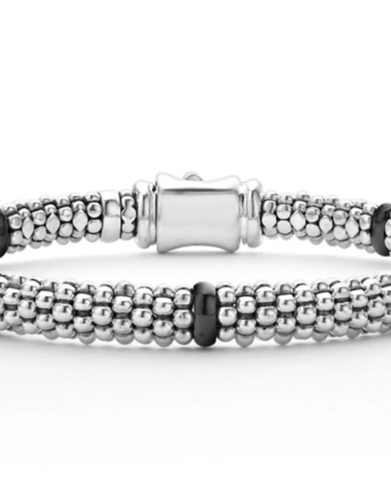 LAGOS Signature Caviar Black Ceramic 7 Station 6mm Bracelet