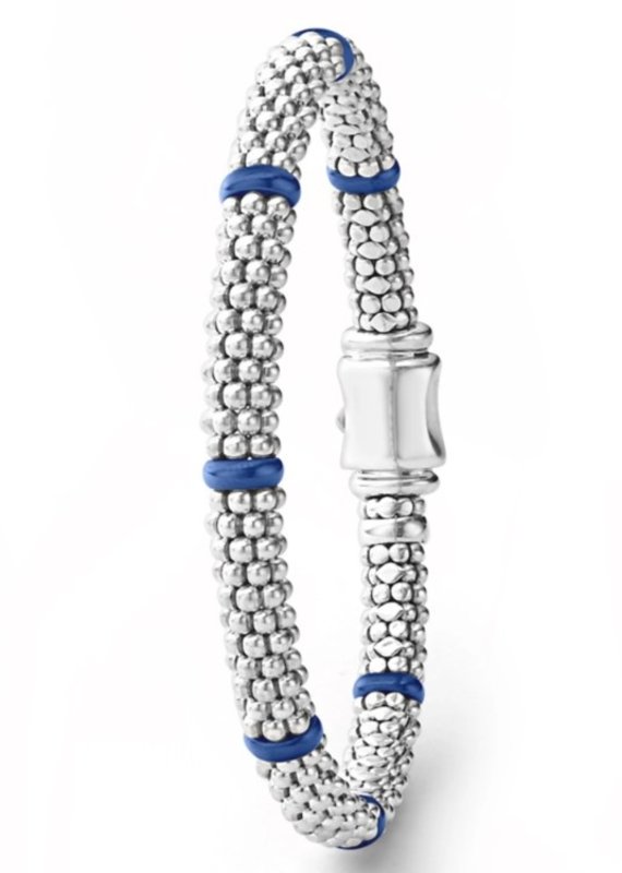 LAGOS Signature Caviar Ultramarine Ceramic 7 Station 6mm Bracelet