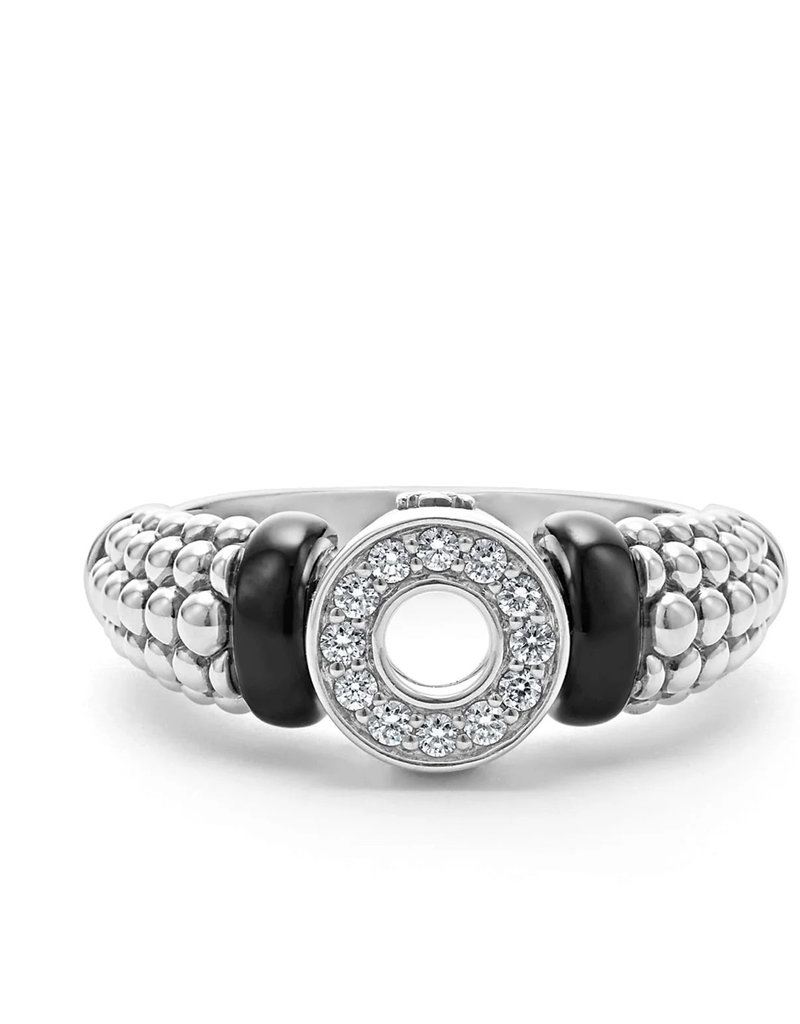 LAGOS Black Caviar Black Ceramic and Diamond Circle Ring