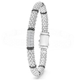LAGOS Black Caviar  Six Station Diamond Caviar Bracelet 6mm