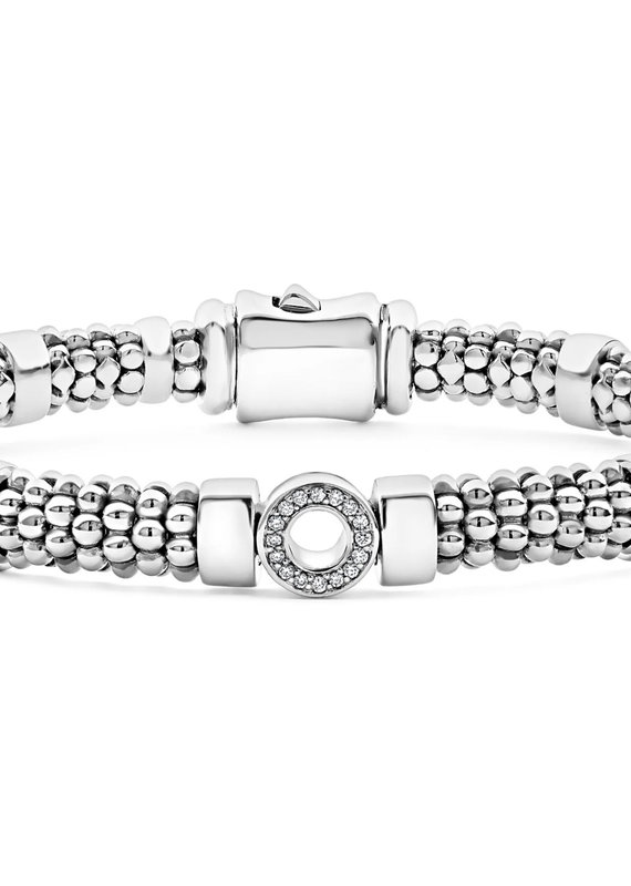 LAGOS Caviar Spark Diamond Small Single Station Diamond Circle Caviar Bracelet