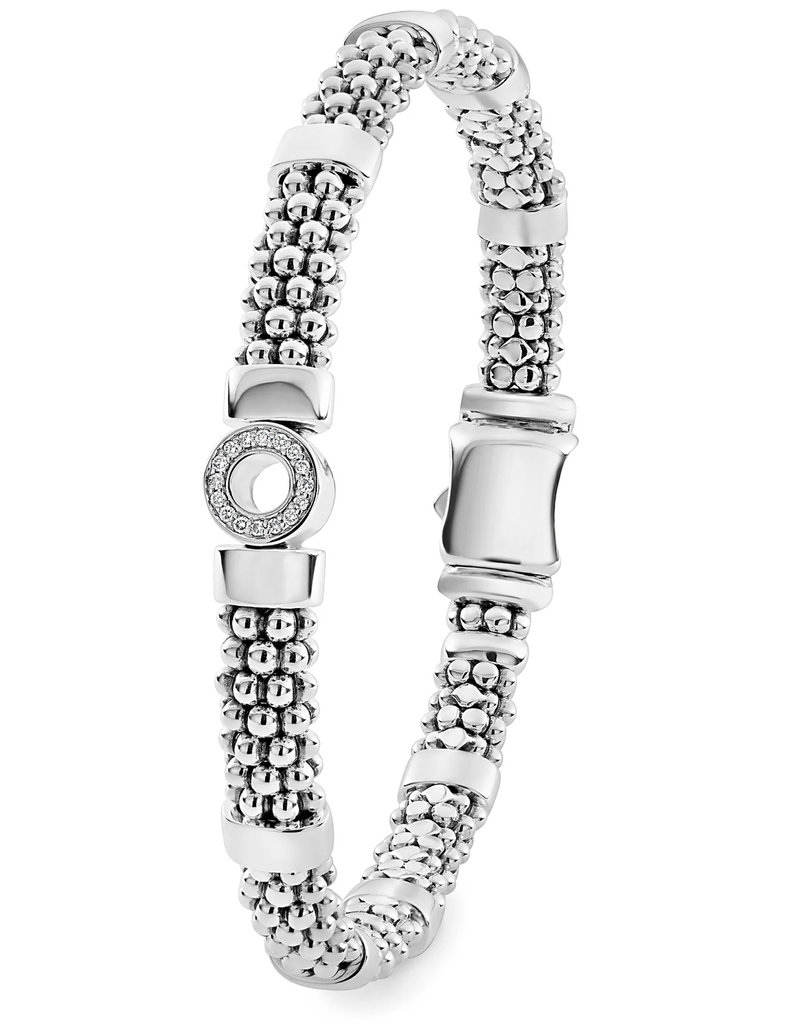 LAGOS Caviar Spark Diamond Small Single Station Diamond Circle Caviar Bracelet