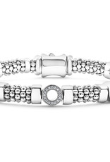 LAGOS Caviar Spark Diamond Medium Three Station Diamond Circle Caviar Bracelet