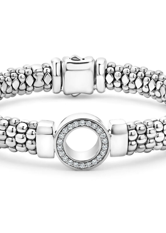 LAGOS Caviar Spark Diamond Large Single Station Diamond Circle Caviar Bracelet