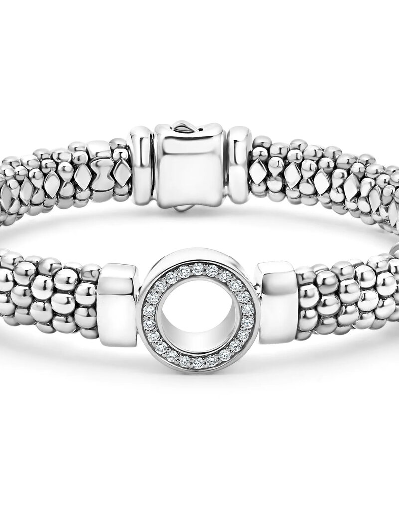 LAGOS Caviar Spark Diamond Large Single Station Diamond Circle Caviar Bracelet