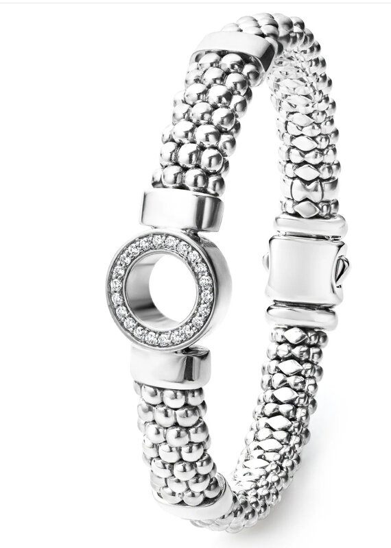 LAGOS Caviar Spark Diamond Large Single Station Diamond Circle Caviar Bracelet