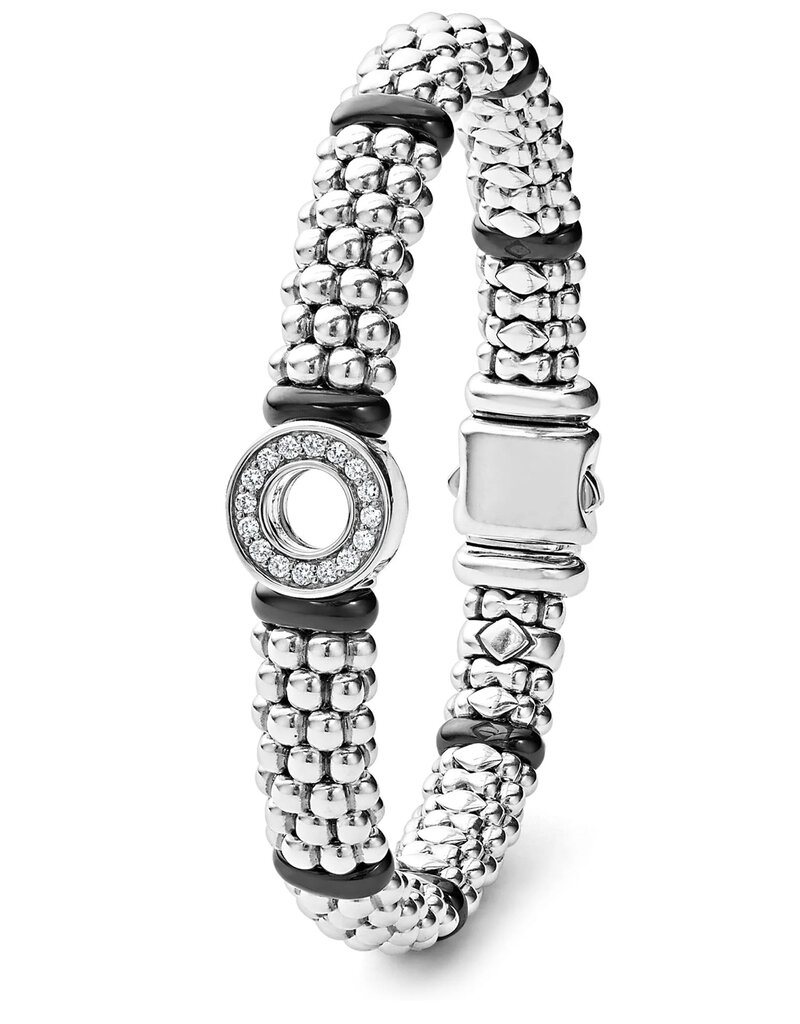 LAGOS Black Caviar Black Ceramic and Diamond Circle Bracelet