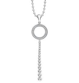 LAGOS Caviar Spark Diamond Drop Circle Pendant Necklace