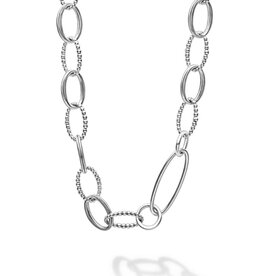 LAGOS Signature Caviar Sterling Silver Link Necklace