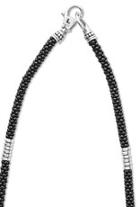 LAGOS Black Caviar Silver Station Ceramic Beaded Necklace