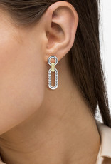 LAGOS Signature Caviar Two Tone Link Drop Earring