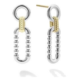 LAGOS Signature Caviar Two Tone Link Drop Earring