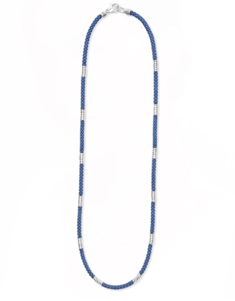 LAGOS Blue Caviar Silver Station Ceramic Beaded Necklace