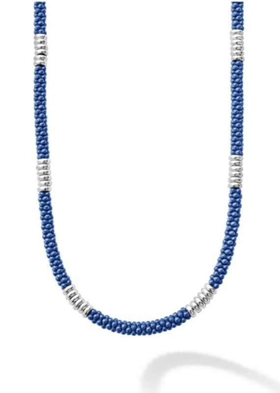 LAGOS Blue Caviar Silver Station Ceramic Beaded Necklace