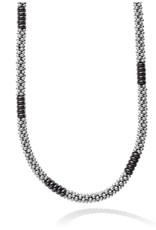 LAGOS Black Caviar Silver Station Ceramic Beaded Necklace