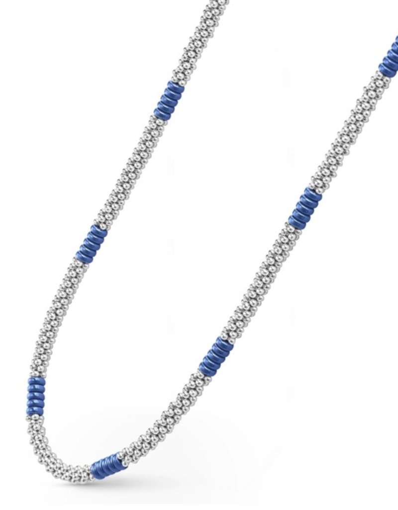 LAGOS Blue Caviar Silver Station Ceramic Beaded Necklace