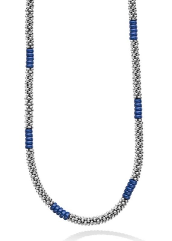 LAGOS Blue Caviar Silver Station Ceramic Beaded Necklace