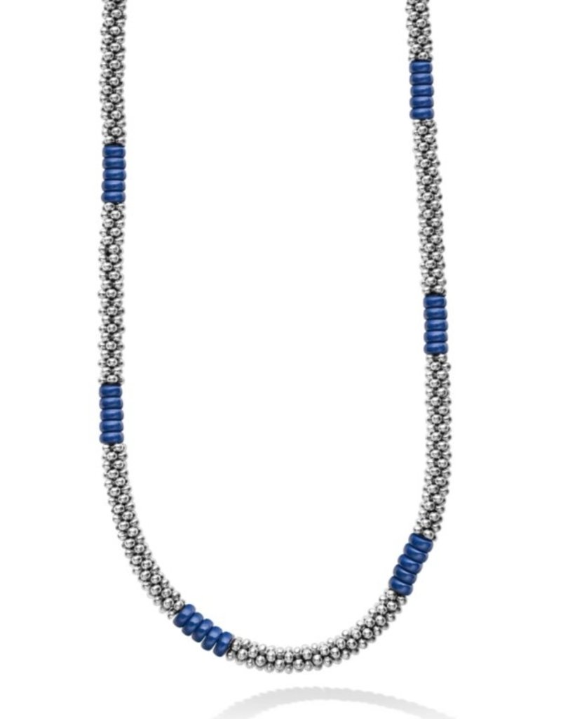 LAGOS Blue Caviar Silver Station Ceramic Beaded Necklace