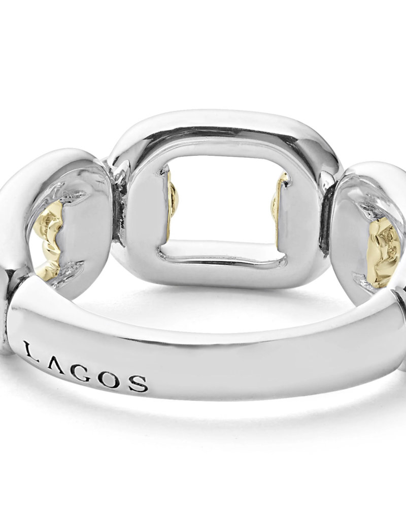 LAGOS Signature Caviar Two Tone Caviar Link Ring