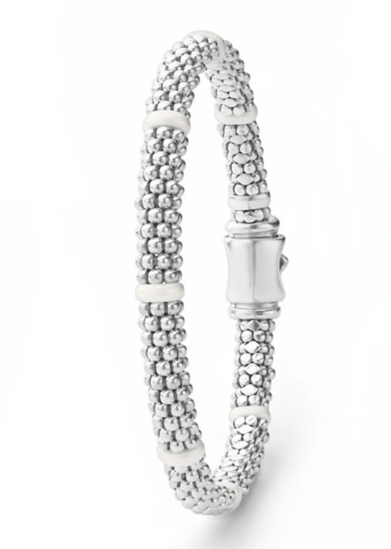 LAGOS Signature Caviar White Ceramic 7 Station 6mm Bracelet