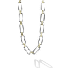 LAGOS Signature Caviar Two Tone Link Necklace