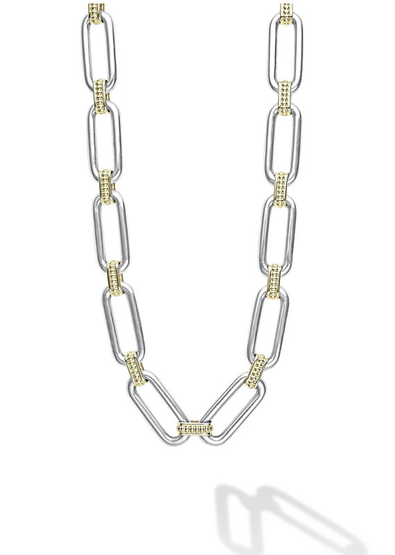 LAGOS Signature Caviar Two Tone Link Necklace