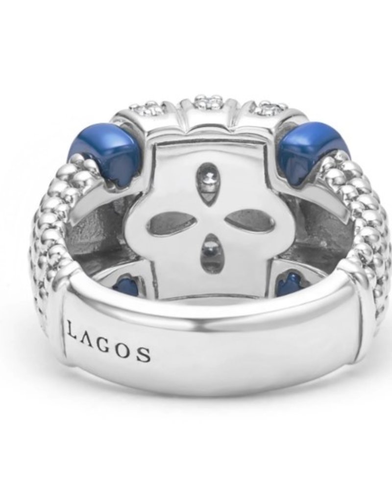 LAGOS Blue Caviar Ultramarine Diamond Ceramic Caviar Ring