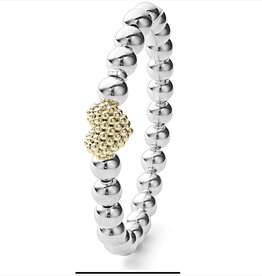 LAGOS Signature Caviar Stretch Gold Heart Bead Bracelet