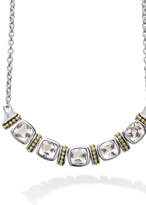 LAGOS Color Caviar White Topaz Five Station Necklace