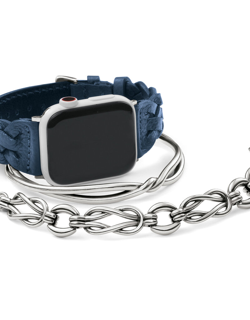 Sutton Braided Leather Watch Band in French Blue